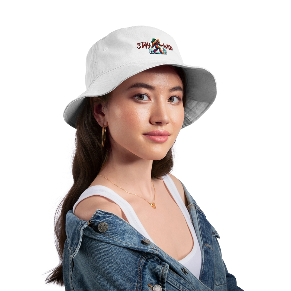Stay Wild Bigfoot - Bucket Hat - white