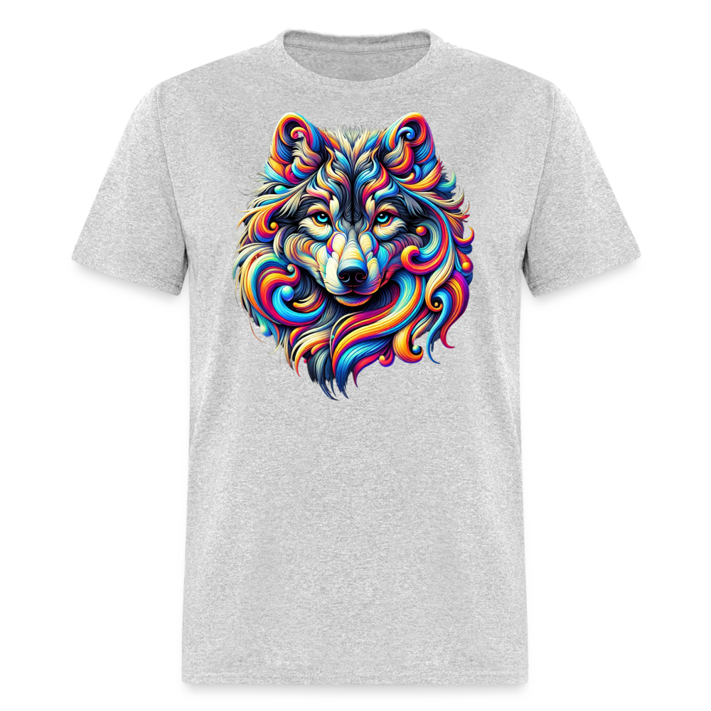 Psychedelic Wolf - Unisex T-shirt - heather gray