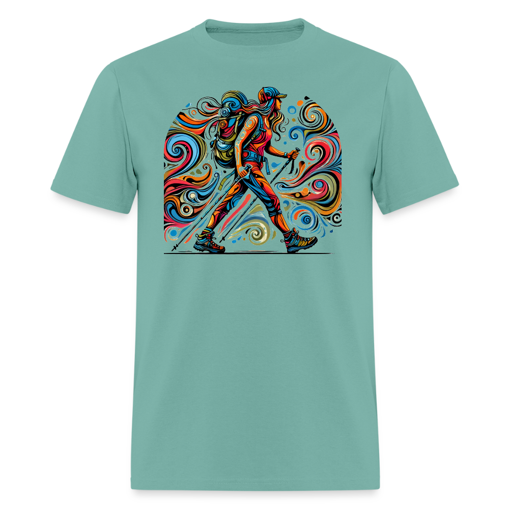 Psychedelic Female Hiker - Unisex T-shirt - aquatic