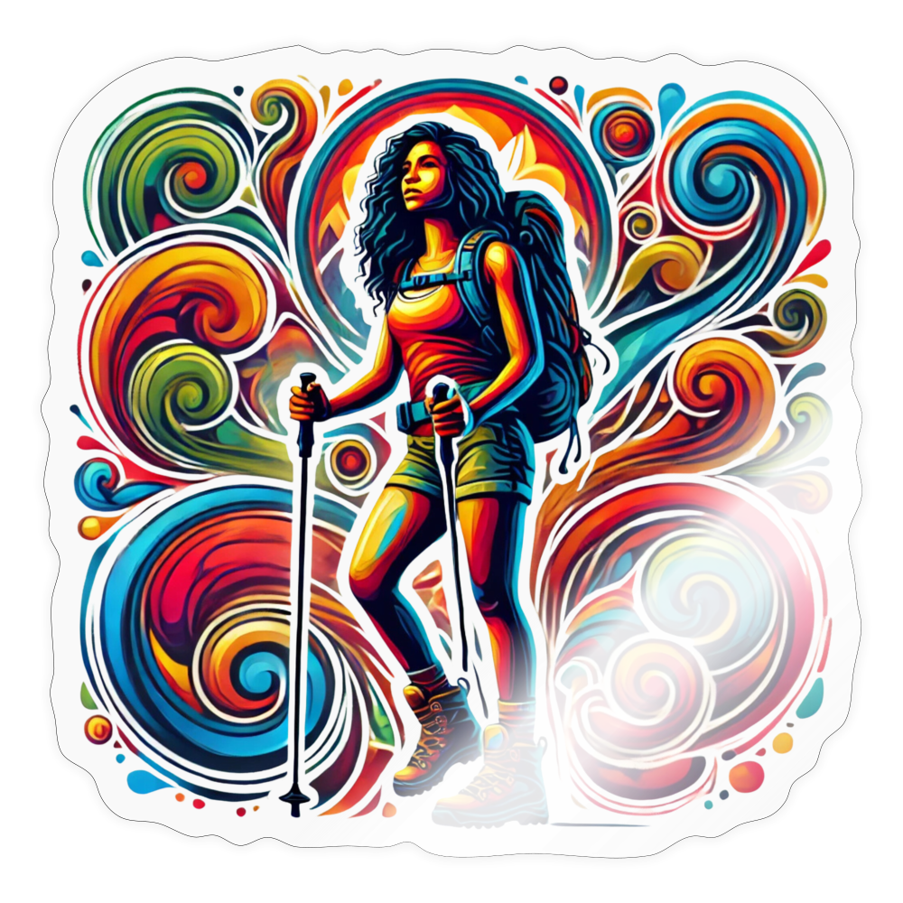 Psychedelic Female 2 Hiker - 4" Decal (FREE SHIPPING) - transparent glossy