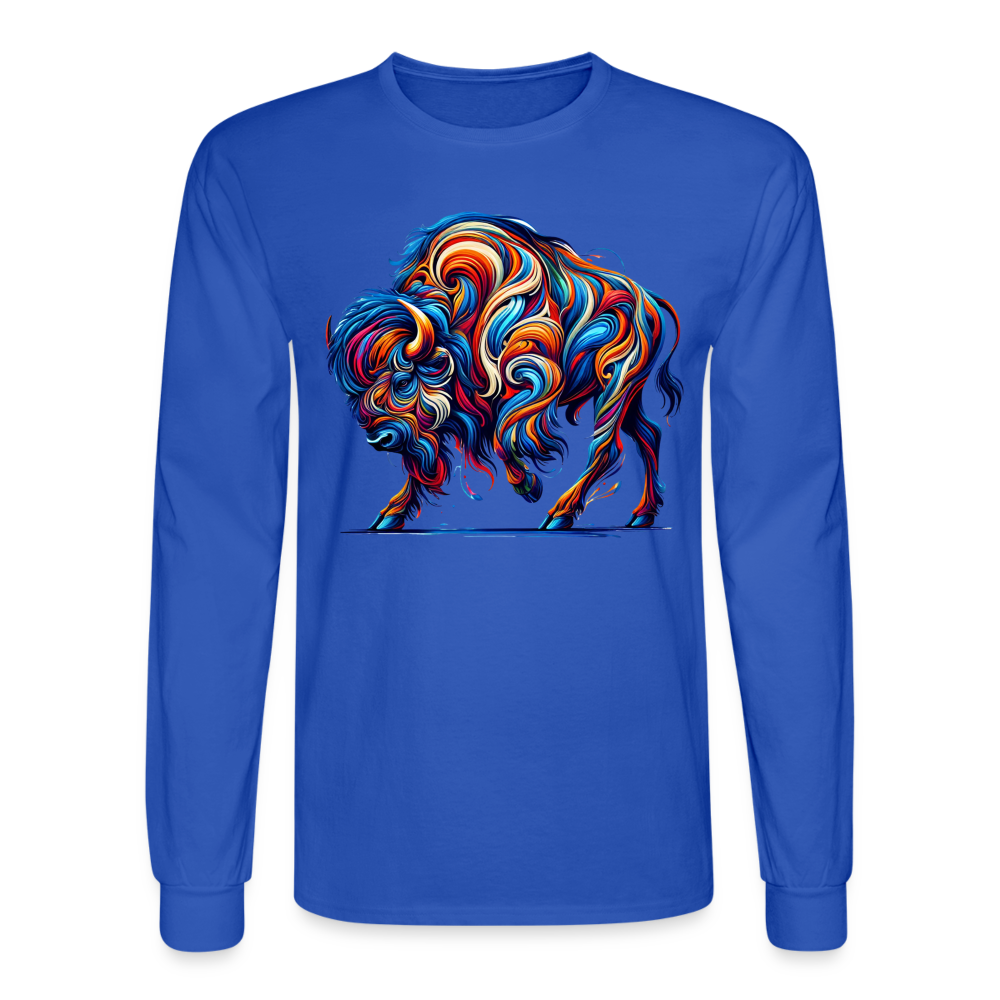 Psychedelic Bison - Unisex Long Sleeve T-Shirt - royal blue