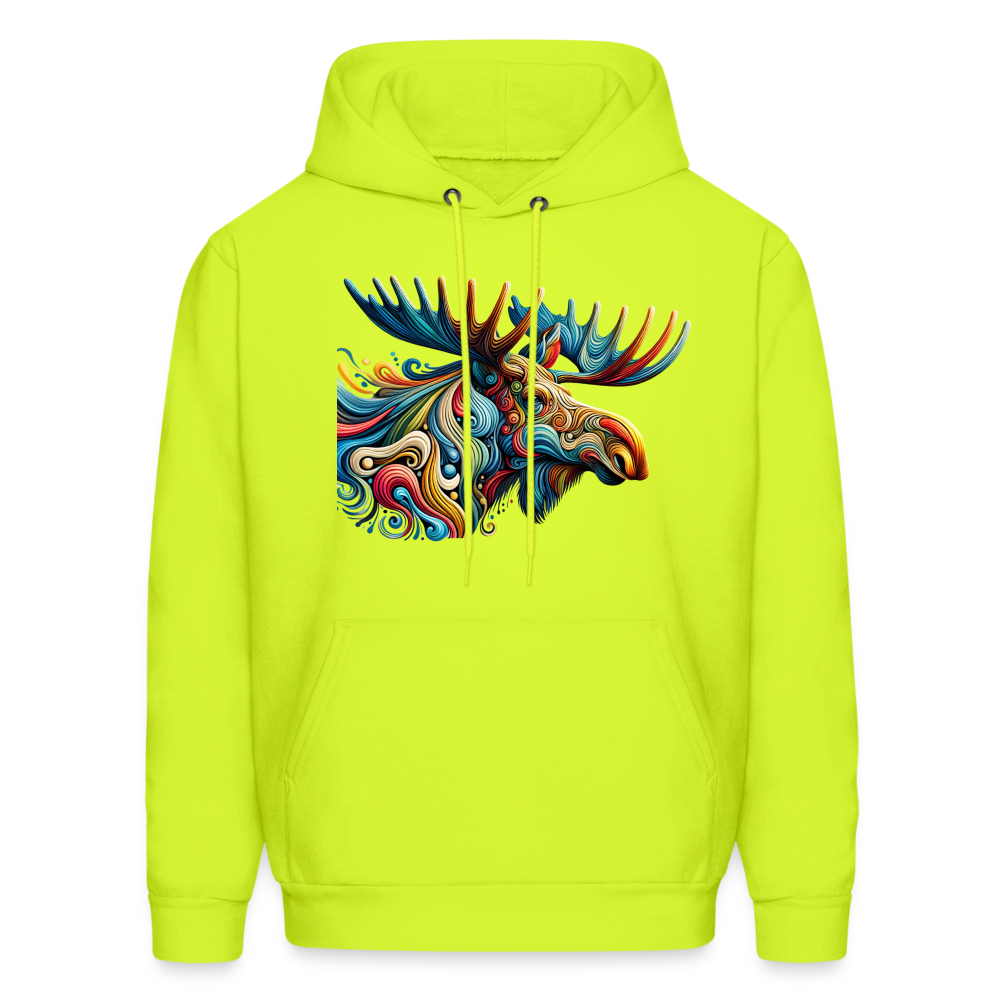 Psychedelic Moose - Unisex Hoodie - safety green
