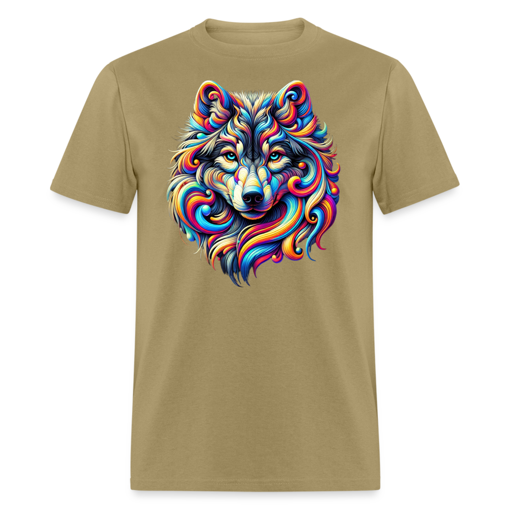 Psychedelic Wolf - Unisex T-shirt - khaki