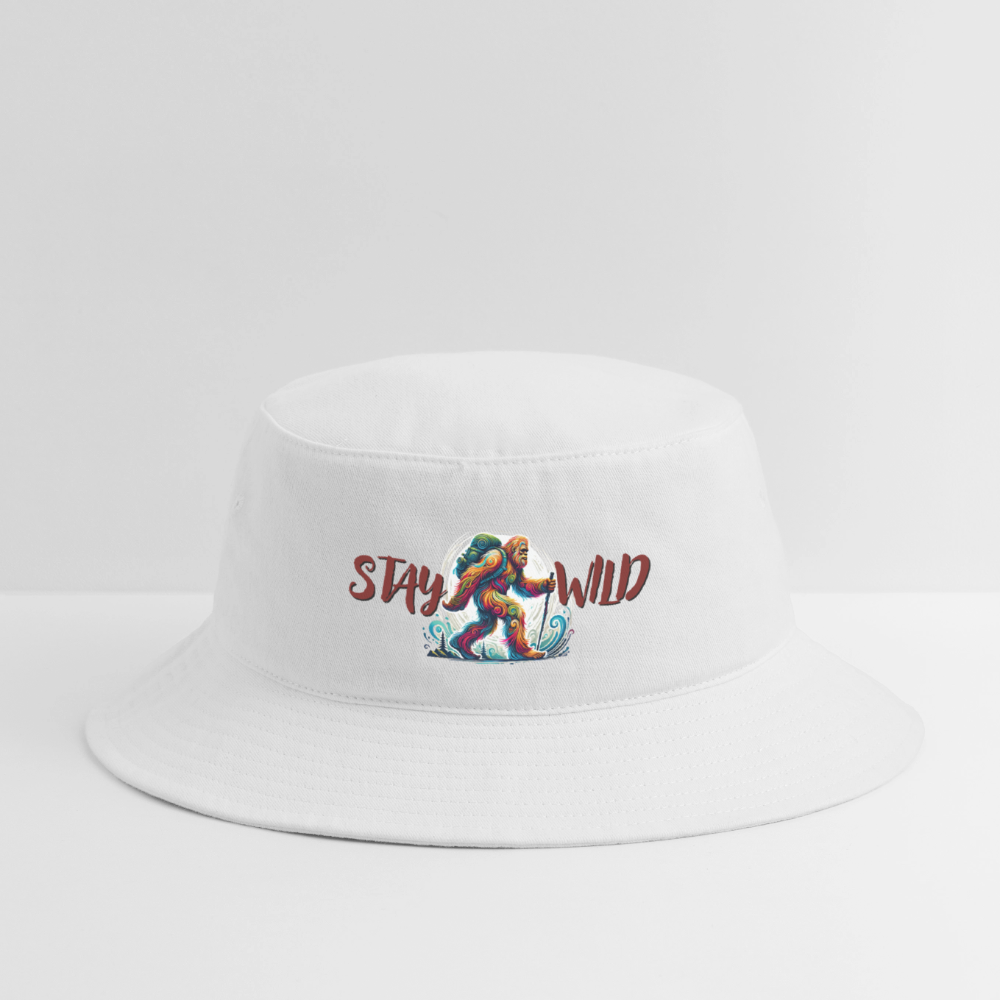 Stay Wild Bigfoot - Bucket Hat - white