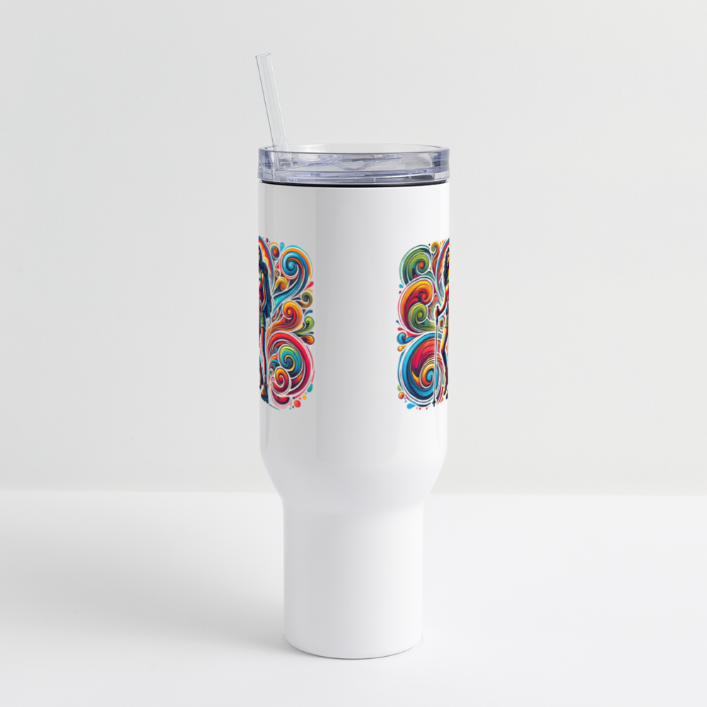 Psychedelic Female Hiker 2 - 40 oz Travel Tumbler - white