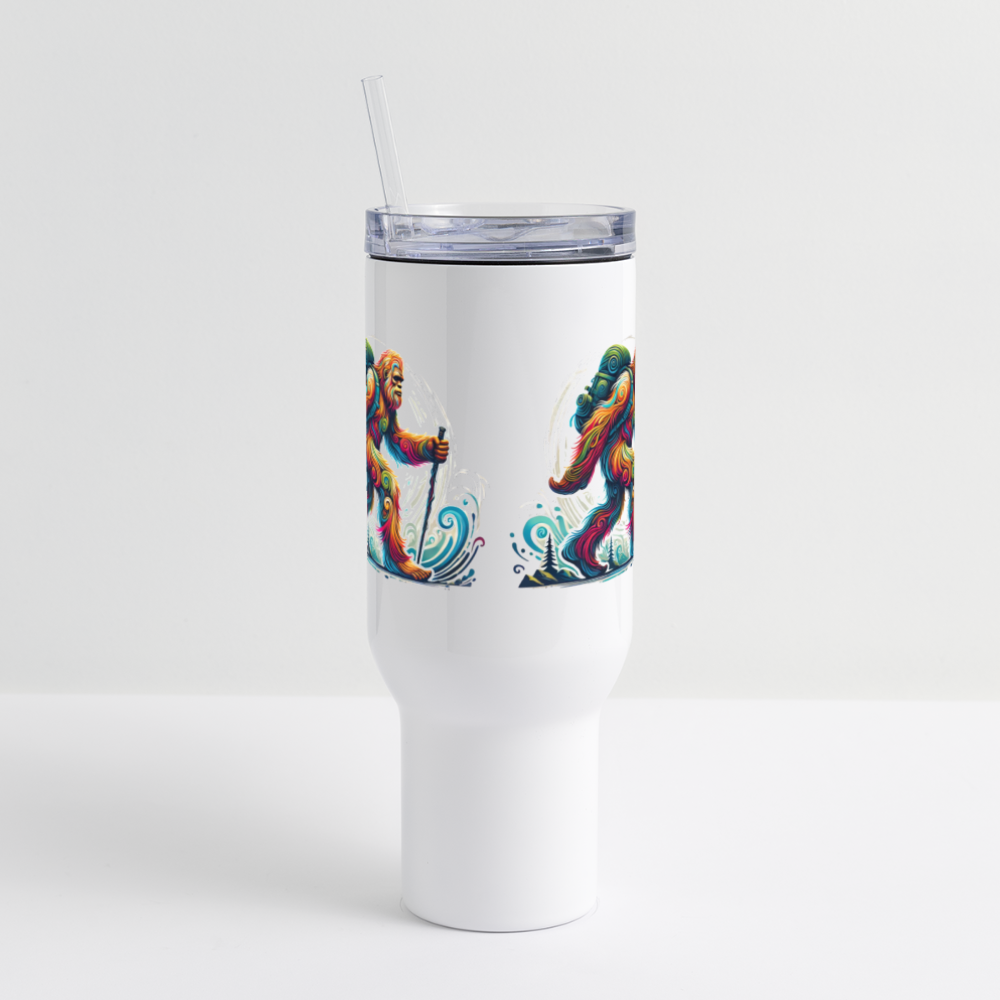 Psychedelic Bigfoot - 40 oz Travel Tumbler - white