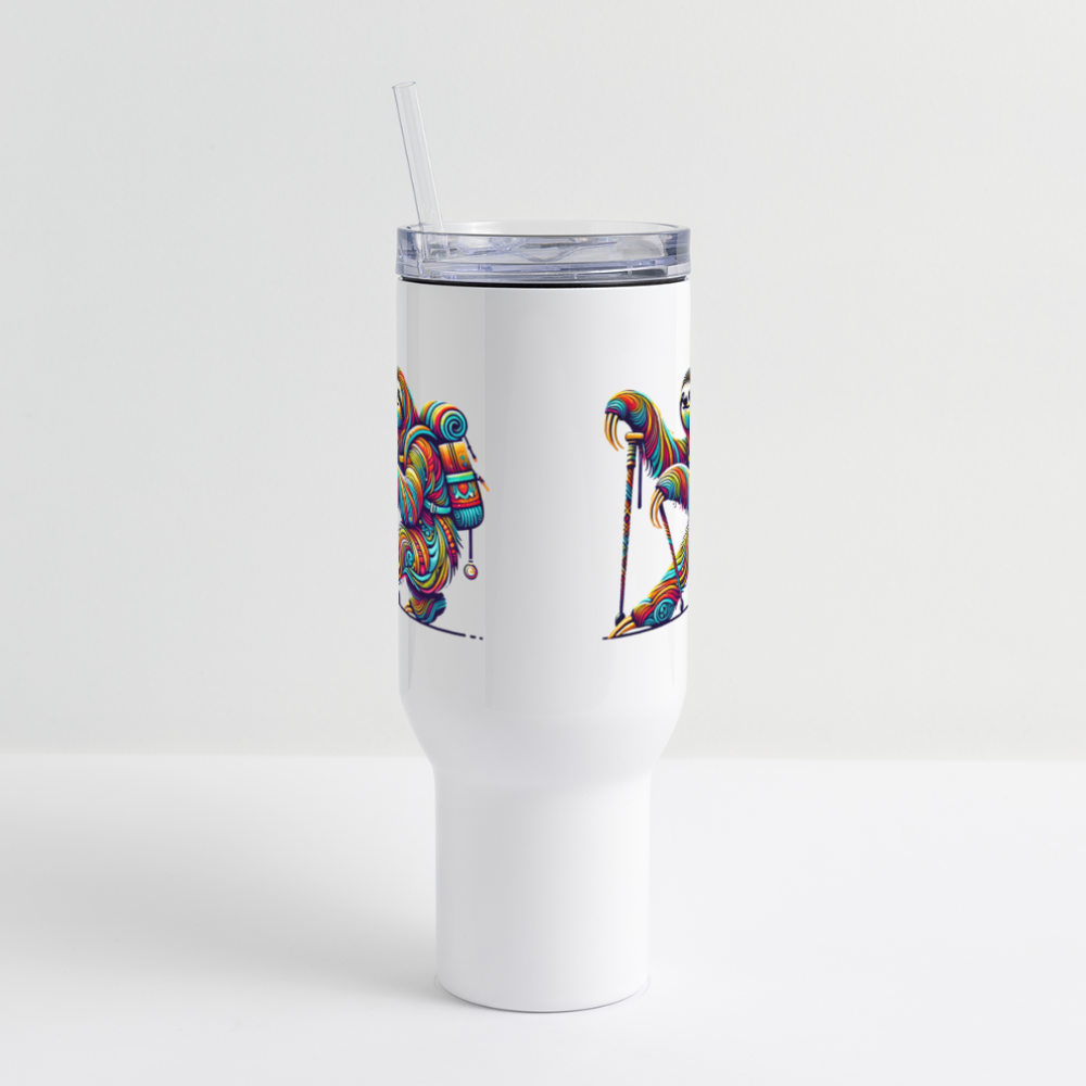 Psychedelic Sloth - 40 oz Travel Tumbler - white
