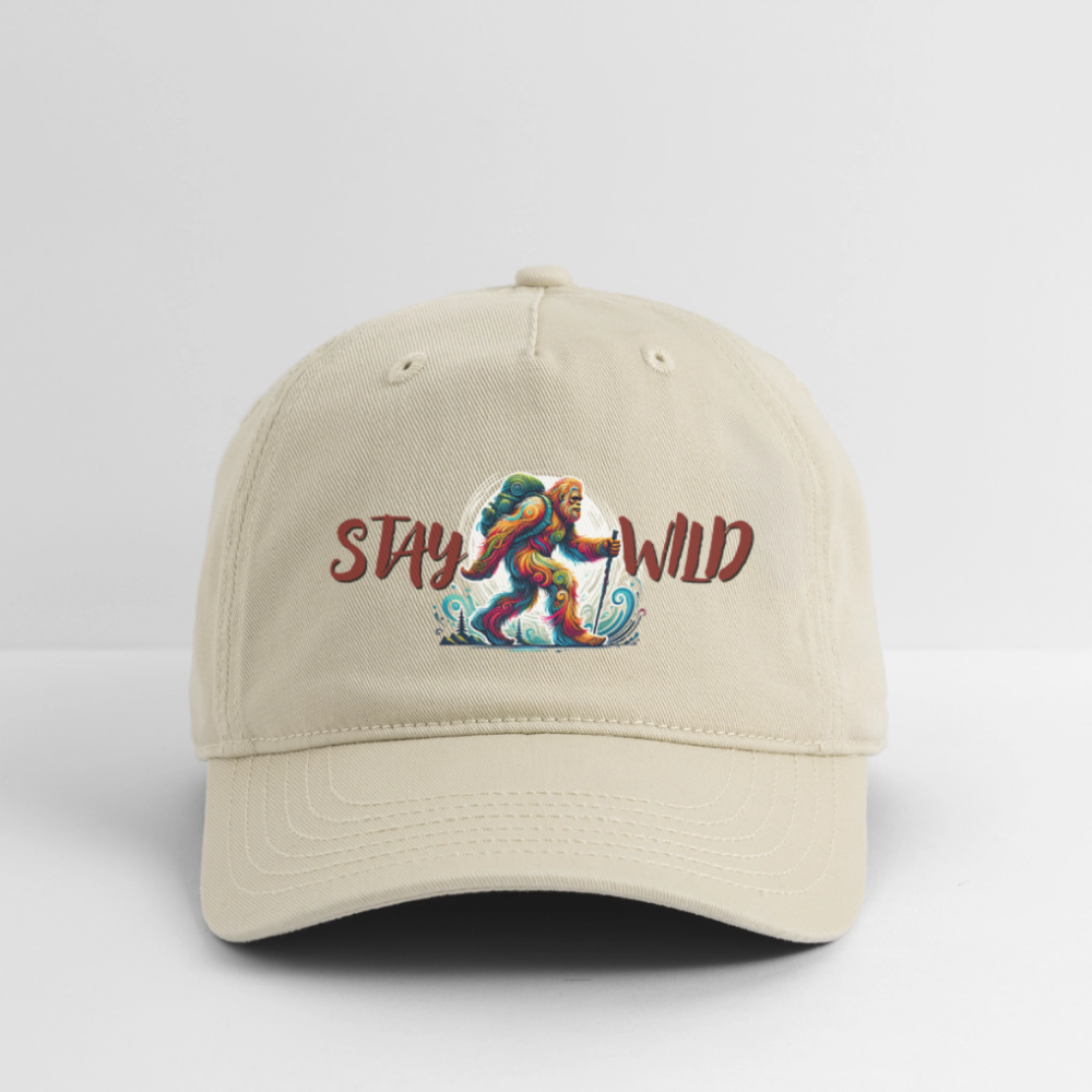 Stay Wild Bigfoot - Organic Baseball Cap - khaki