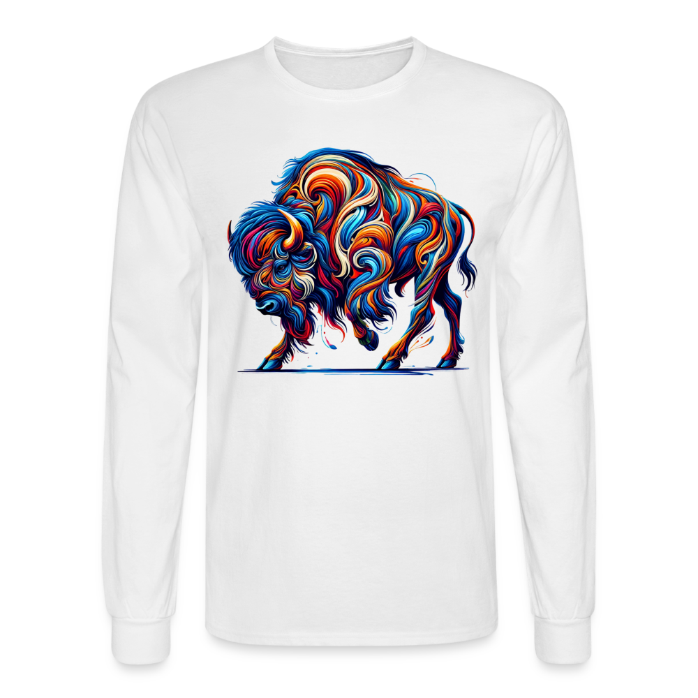 Psychedelic Bison - Unisex Long Sleeve T-Shirt - white