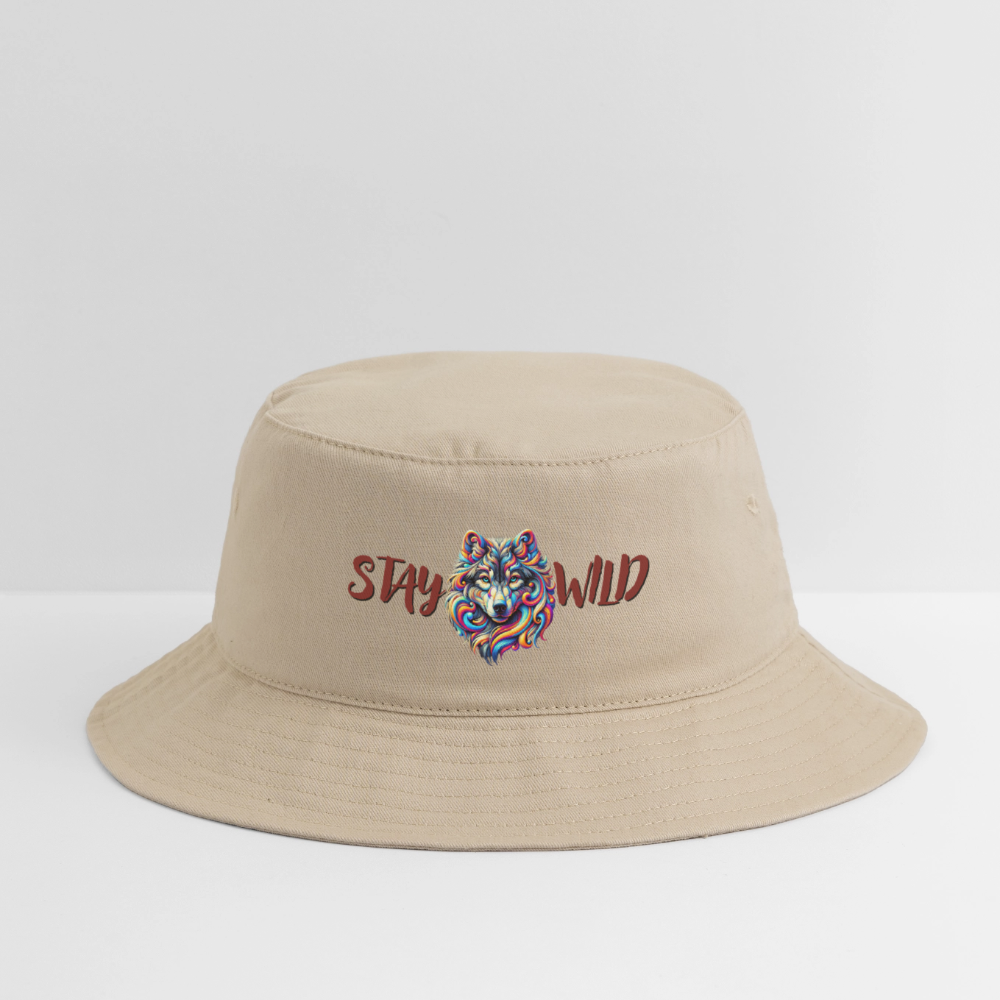 Stay Wild Wolf - Bucket Hat - cream