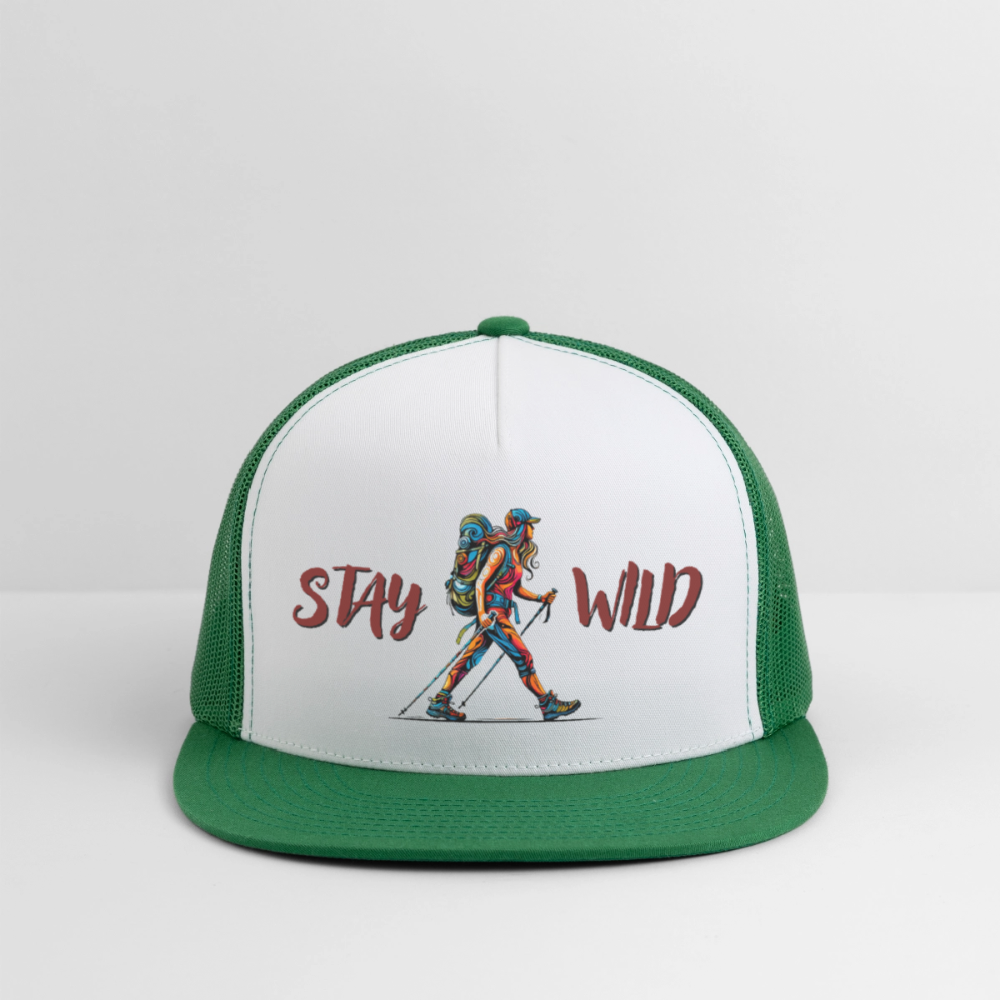 Stay Wild - Trucker Hat - white/kelly green