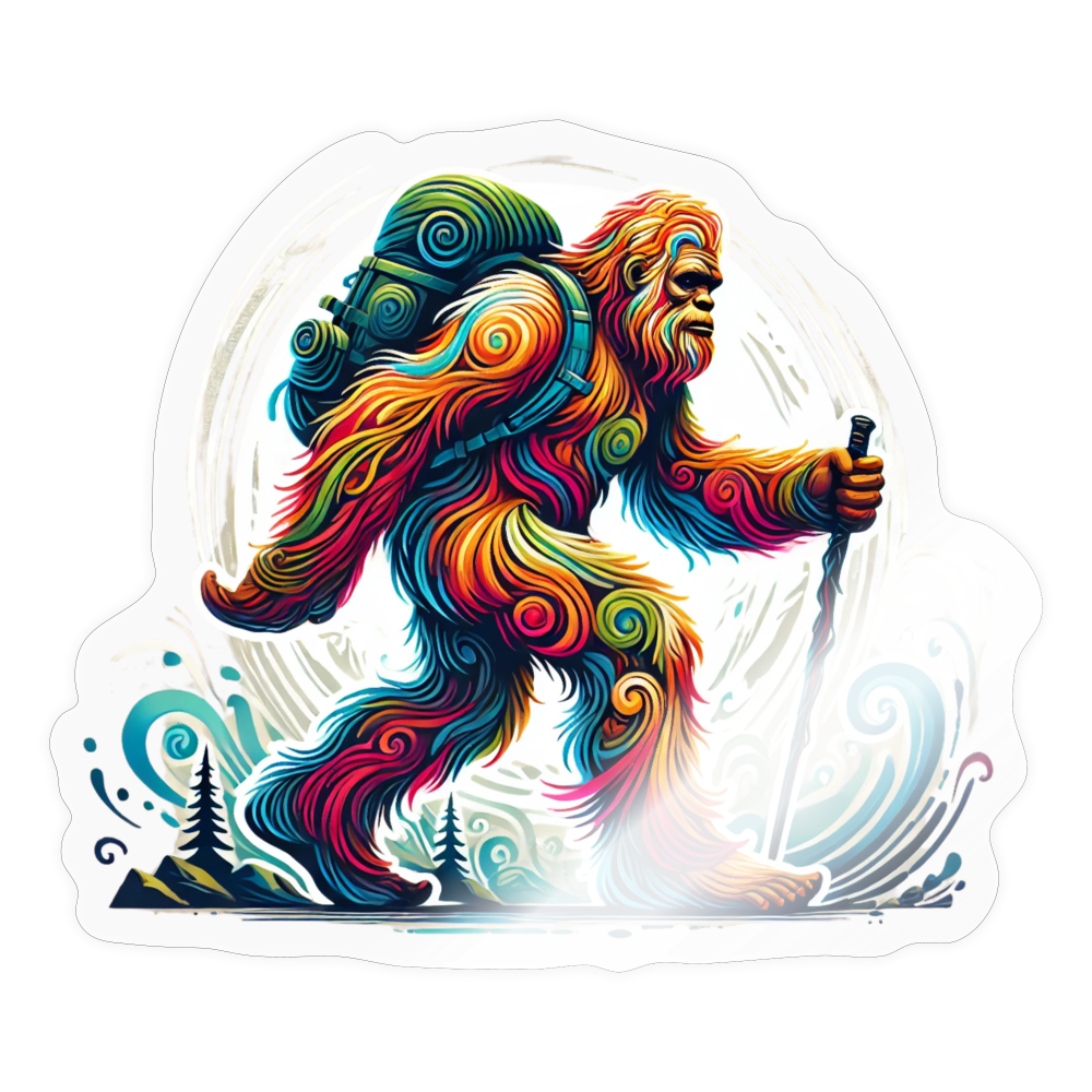 Psychedelic Female Hiker - 3.5" Decal (FREE SHIPPING) - transparent glossy Psychedelic Bigfoot - 4" Decal (FREE SHIPPING) - transparent glossy