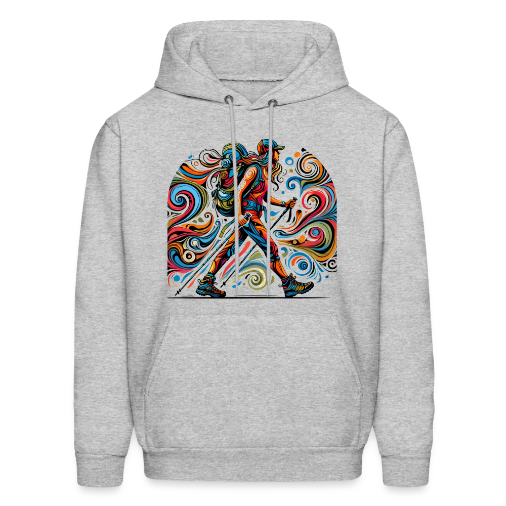 Psychedelic Female Hiker - Unisex Hoodie - heather gray