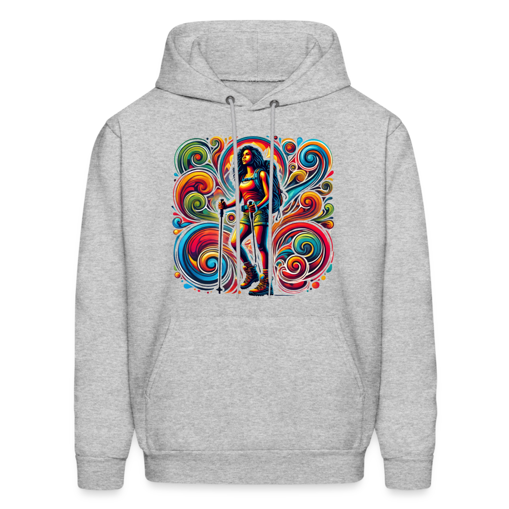 Psychedelic Female Hiker 2 - Unisex Hoodie - heather gray