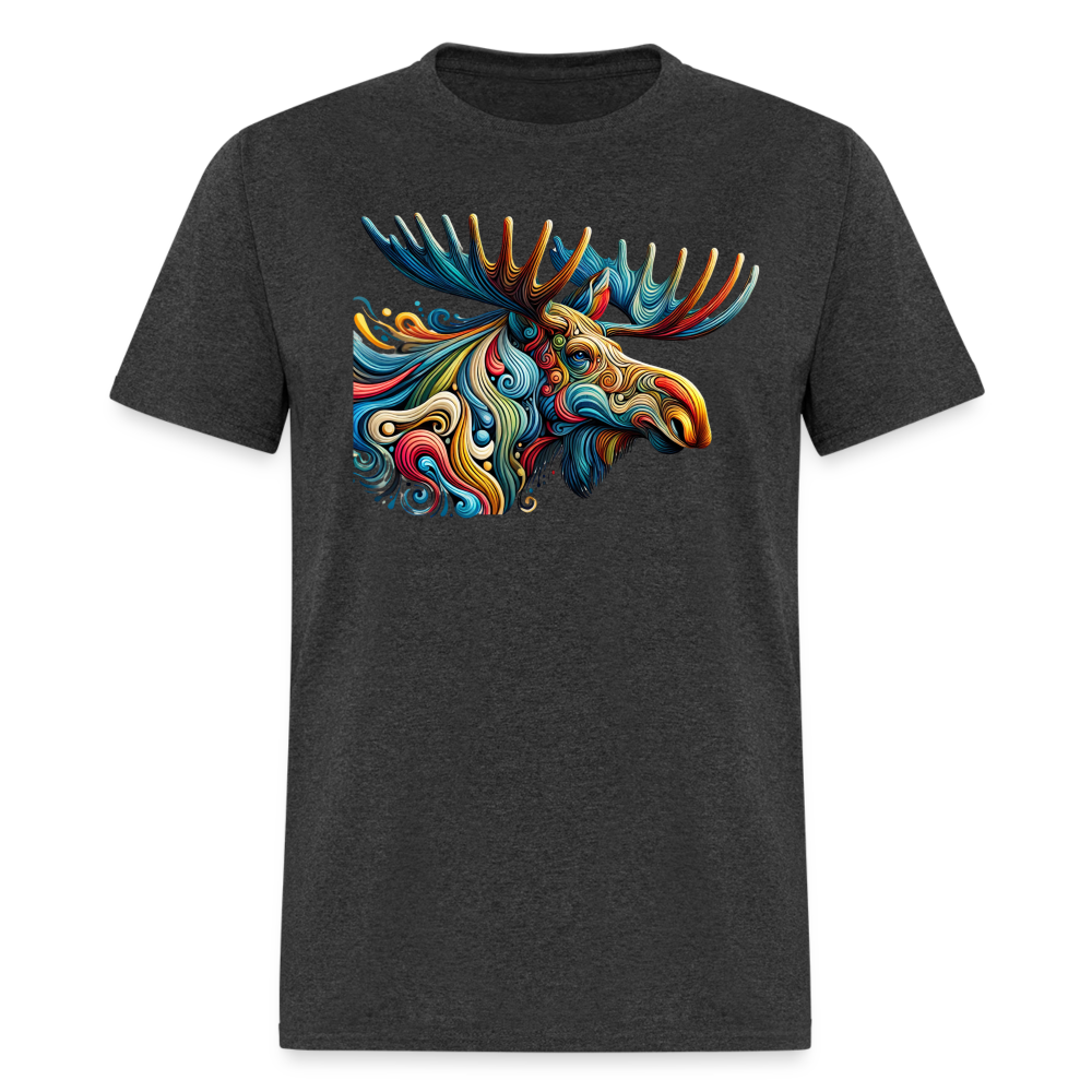 Psychedelic Moose - Unisex T-Shirt - heather black