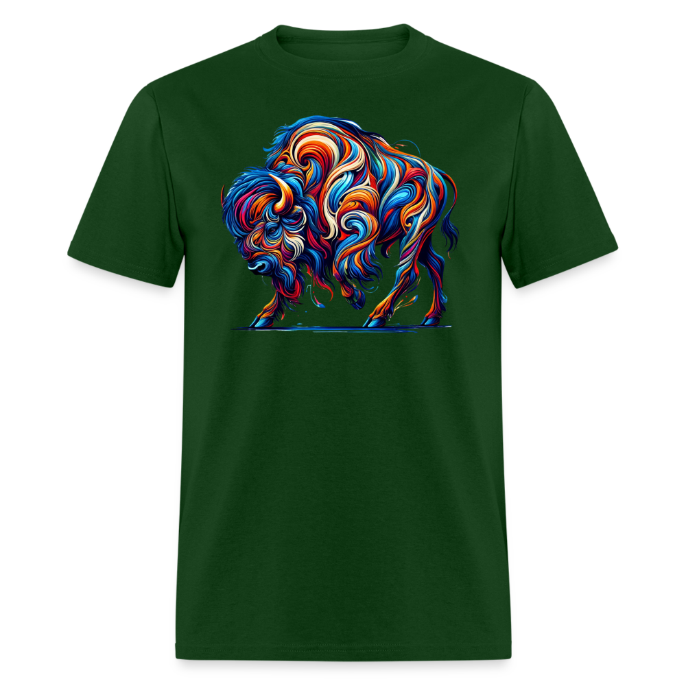 Psychedelic Bison - Unisex T-Shirt - forest green