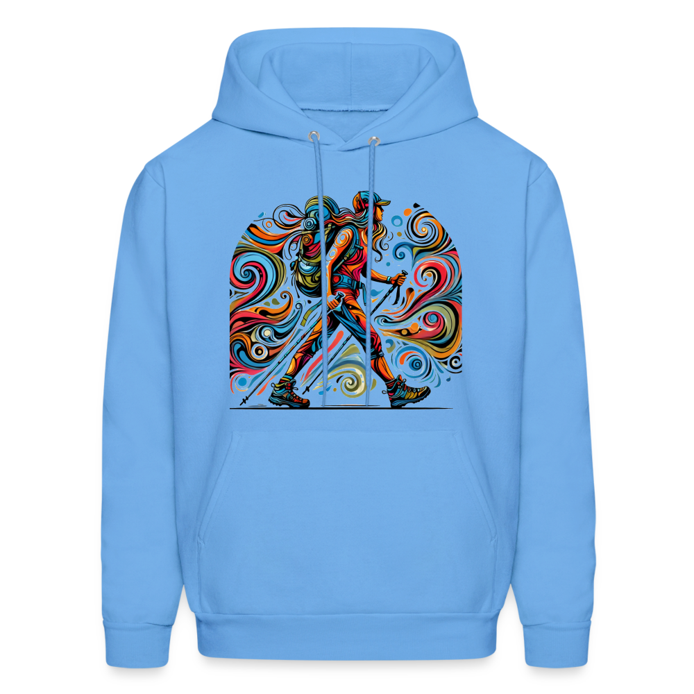 Psychedelic Female Hiker - Unisex Hoodie - carolina blue