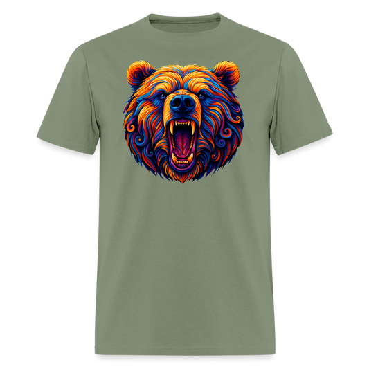 Psychedelic Bear - Unisex T-Shirt - military green