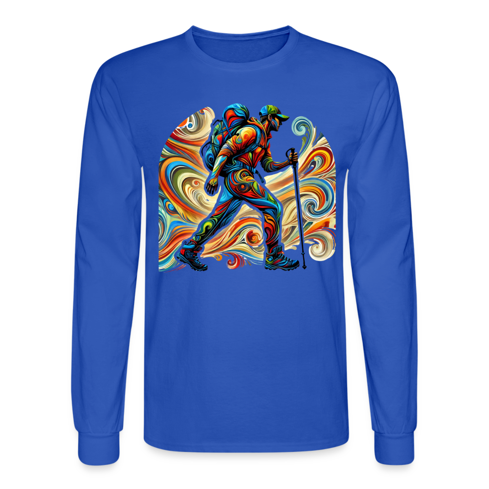 Psychedelic Male Hiker - Unisex Long Sleeve T-Shirt - royal blue