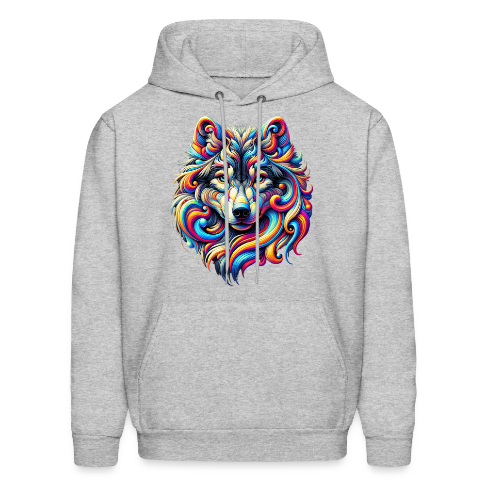 Psychedelic Wolf - Unisex Hoodie - heather gray