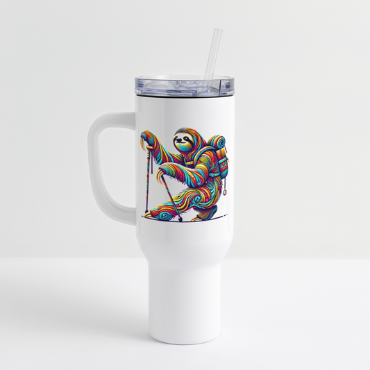 Psychedelic Sloth - 40 oz Travel Tumbler - white