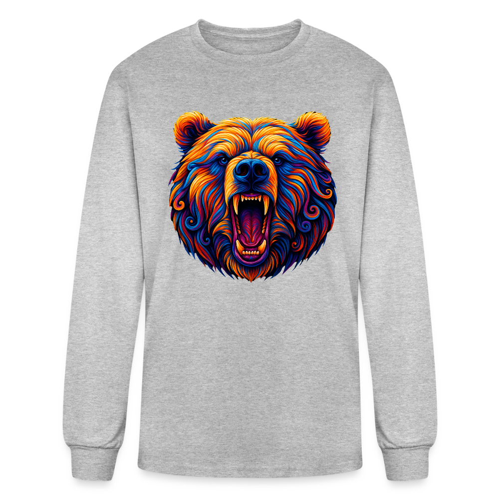 Psychedelic Bear - Unisex Long Sleeve T-Shirt - heather gray