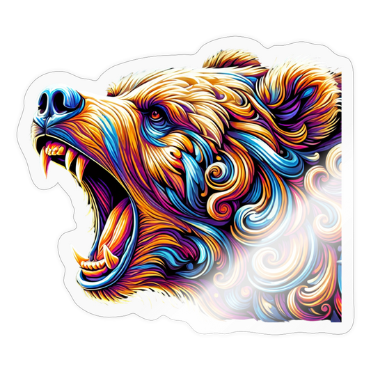 Psychedelic Bear - 4" Decal (FREE SHIPPING) - transparent glossy