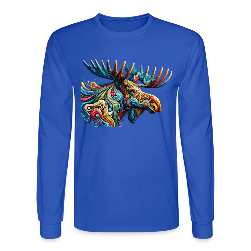 Psychedelic Moose - Unisex Long Sleeve T-Shirt - royal blue