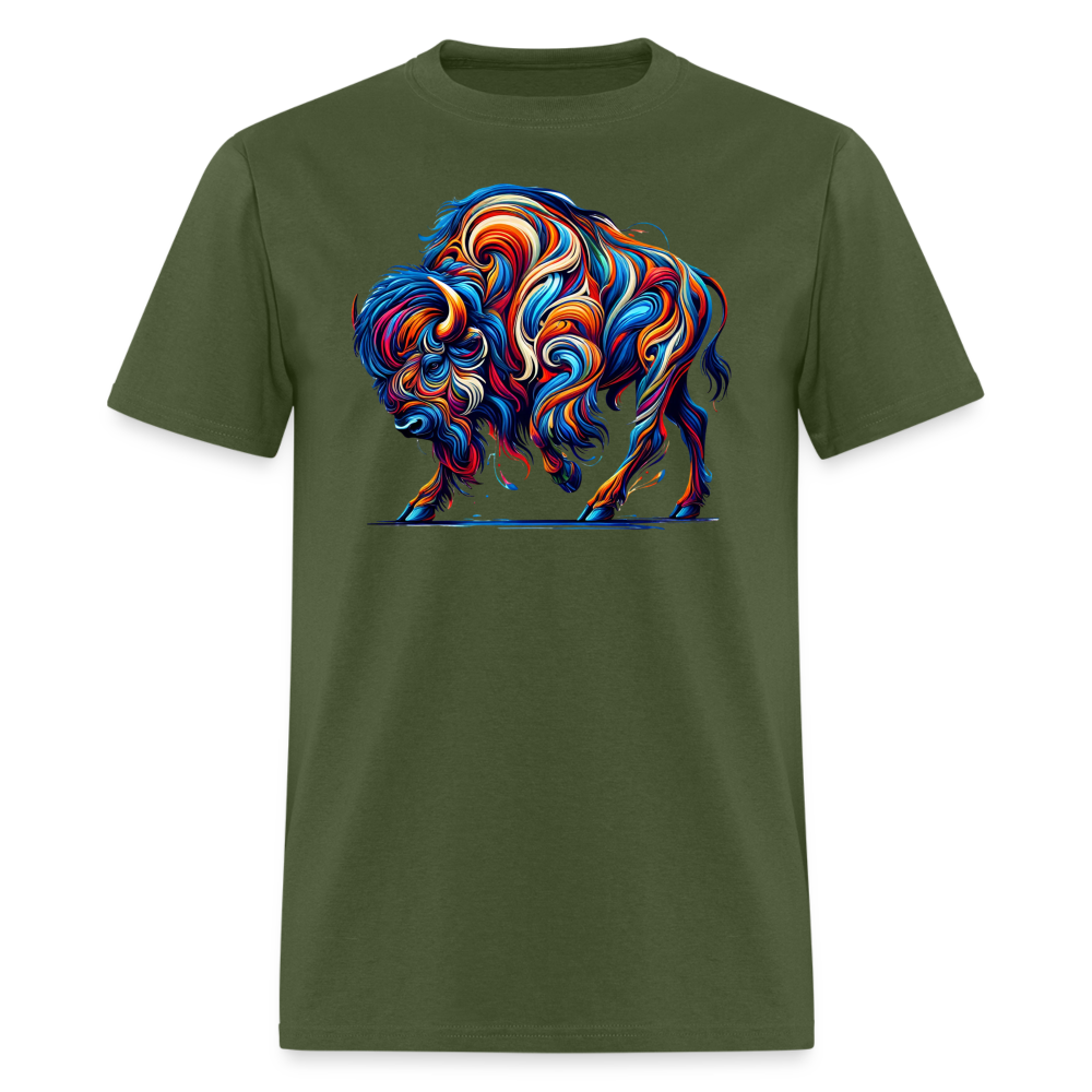 Psychedelic Bison - Unisex T-Shirt - military green