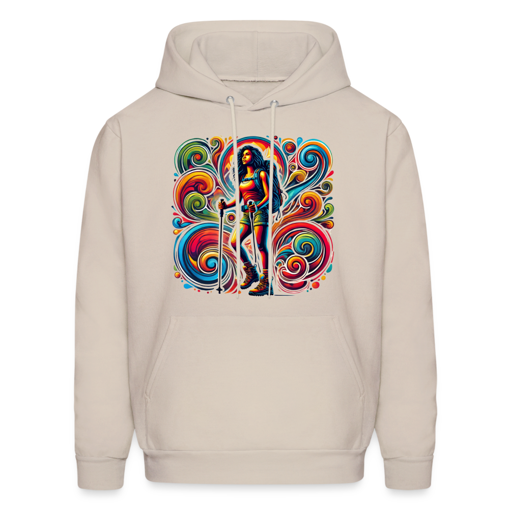 Psychedelic Female Hiker 2 - Unisex Hoodie - Sand