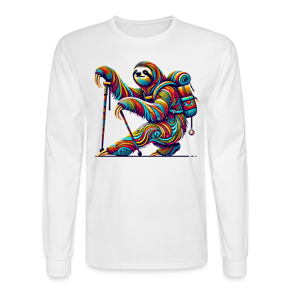 Psychedelic Sloth - Unisex Long Sleeve T-Shirt - white