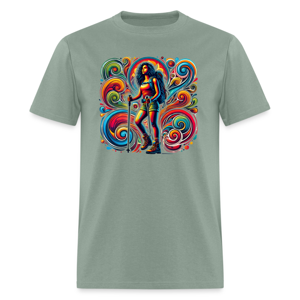 Psychedelic Female 2 Hiker - Unisex T-shirt - sage