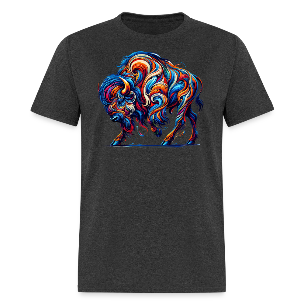 Psychedelic Bison - Unisex T-Shirt - heather black