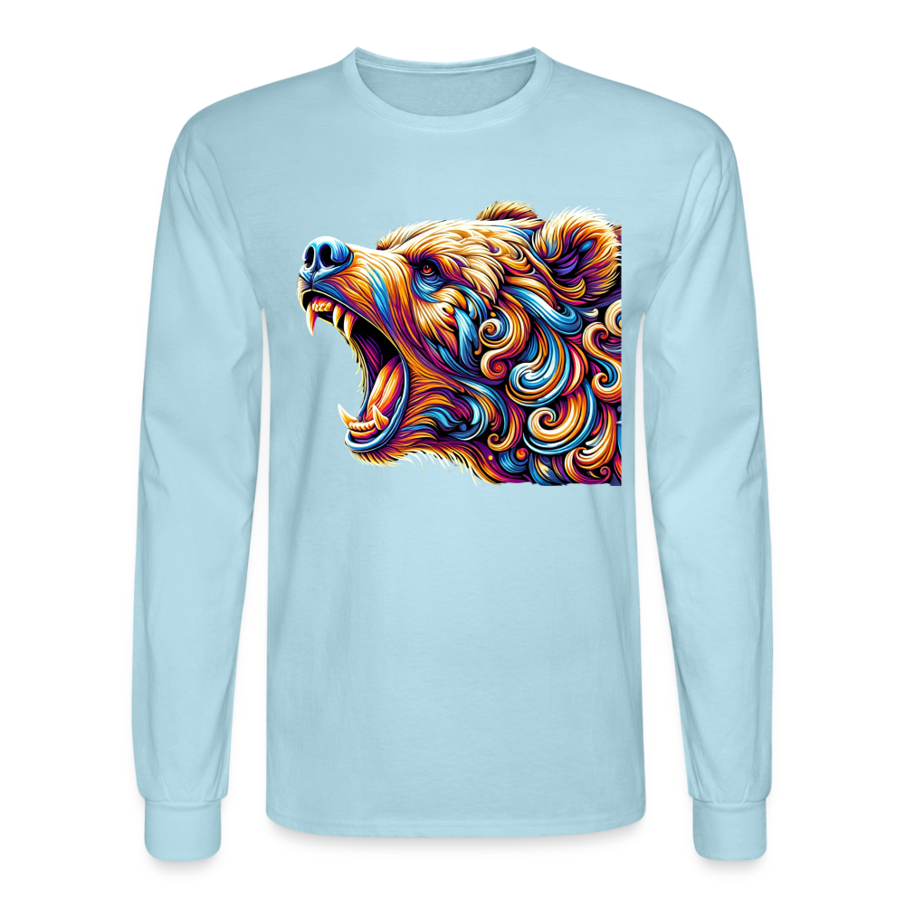 Psychedelic Bear - Unisex Long Sleeve T-Shirt - powder blue