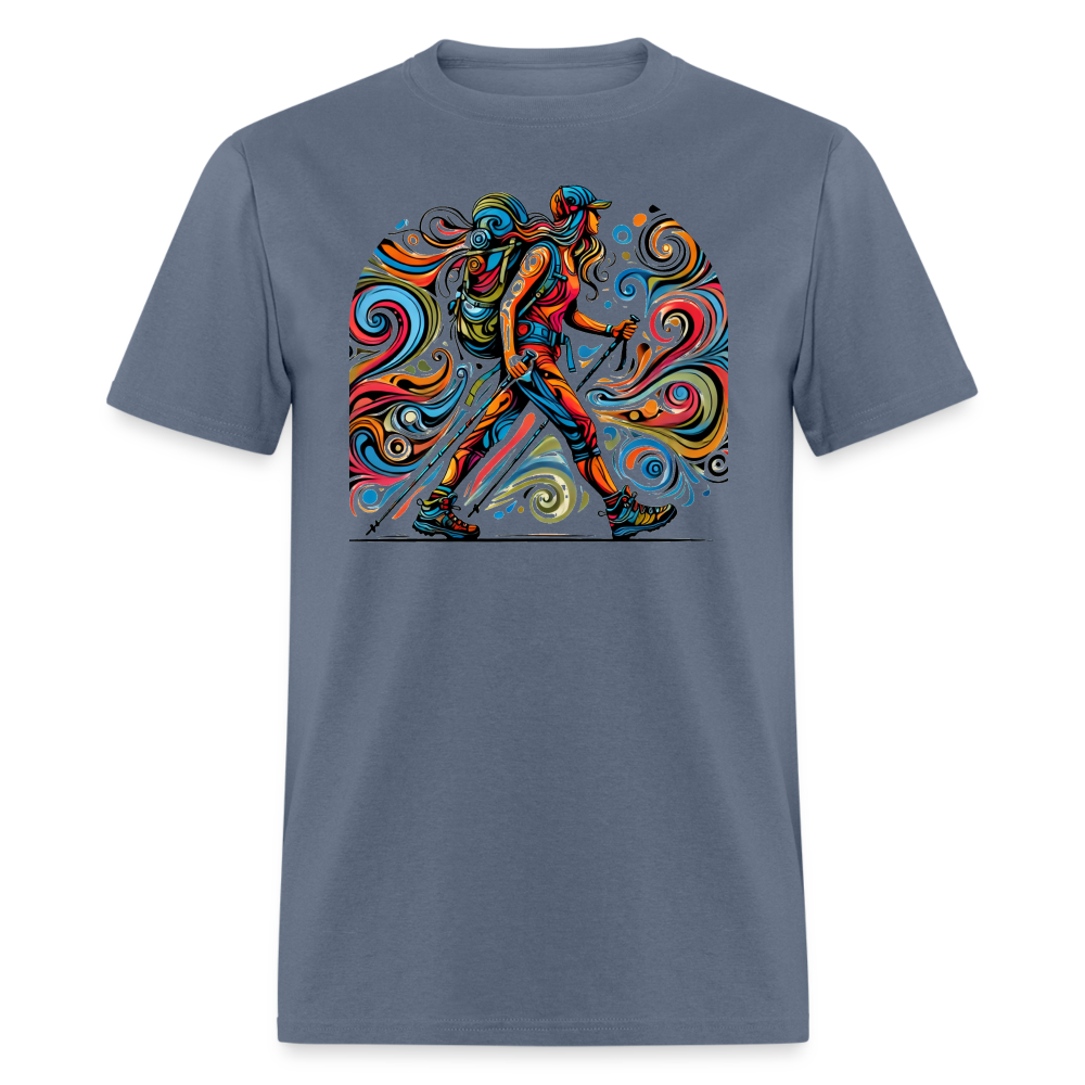 Psychedelic Female Hiker - Unisex T-shirt - denim