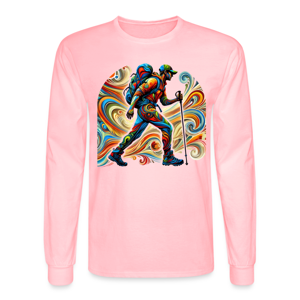 Psychedelic Male Hiker - Unisex Long Sleeve T-Shirt - pink