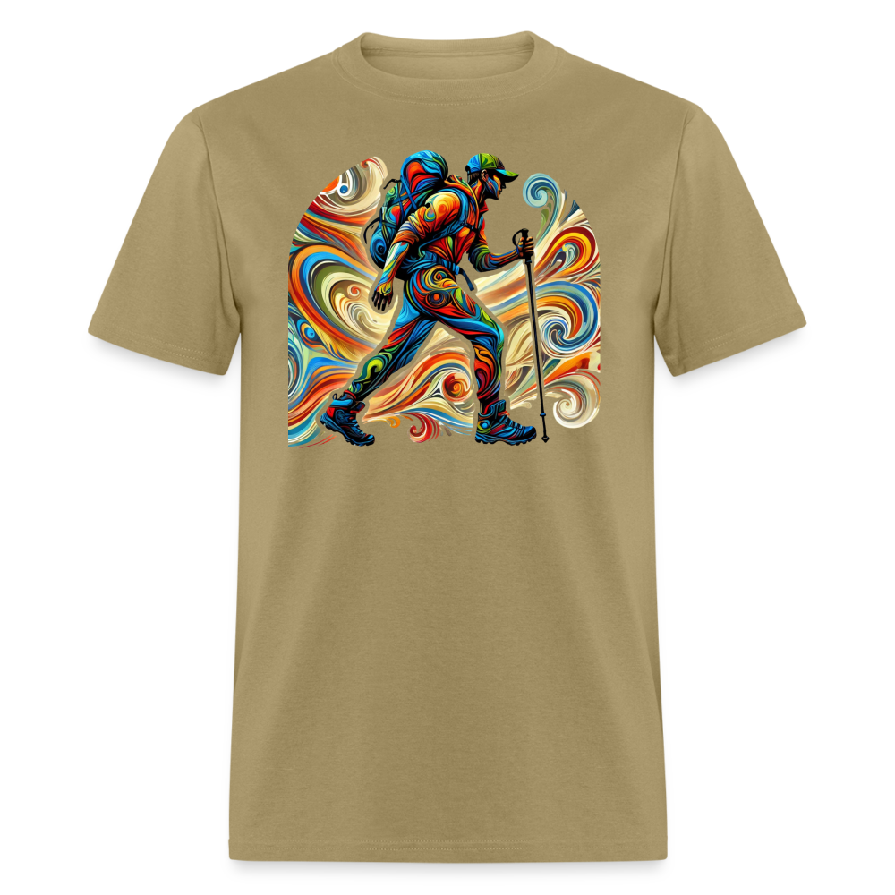 Psychedelic Male Hiker - Unisex T-Shirt - khaki