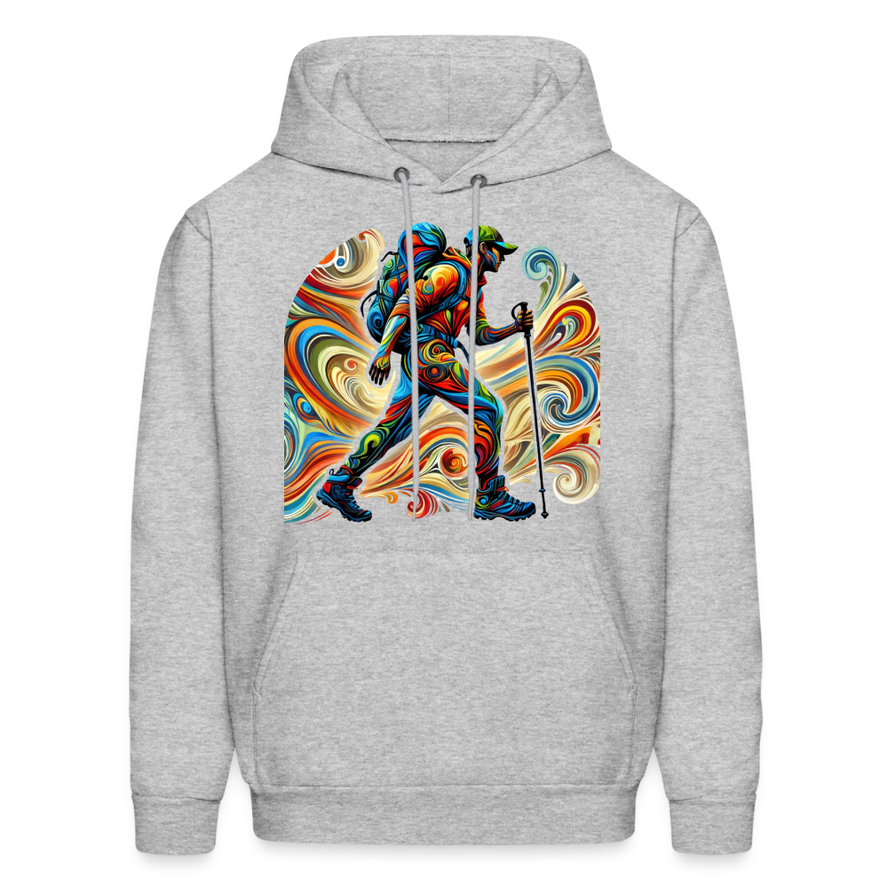 Psychedelic Male Hiker - Unisex Hoodie - heather gray