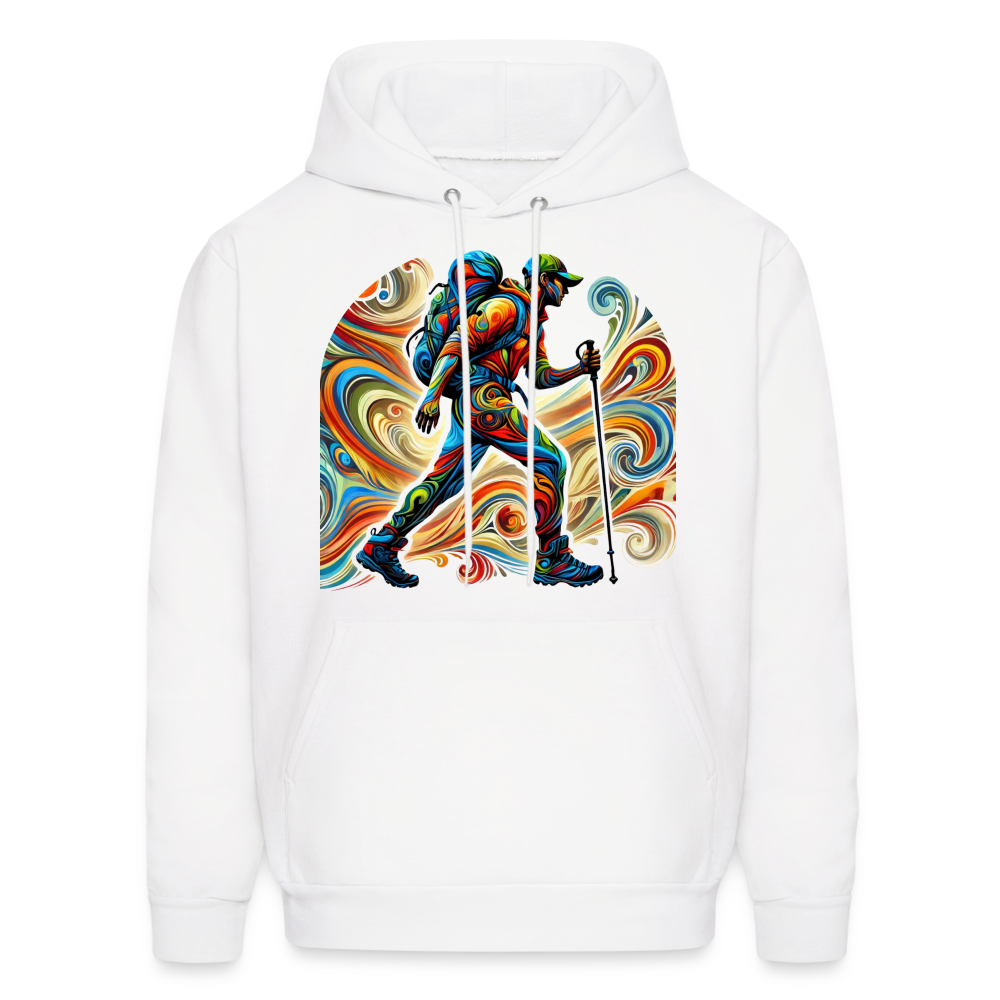 Psychedelic Male Hiker - Unisex Hoodie - white