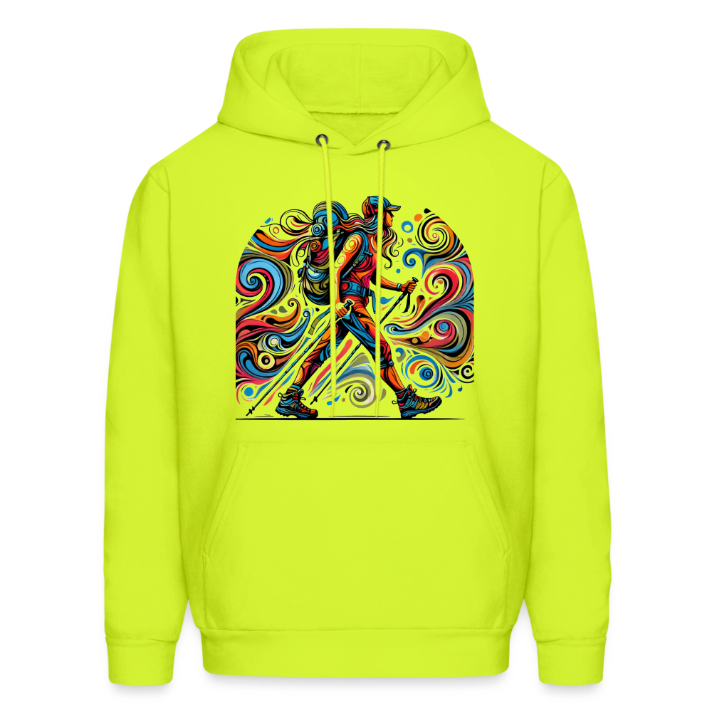 Psychedelic Female Hiker - Unisex Hoodie - safety green