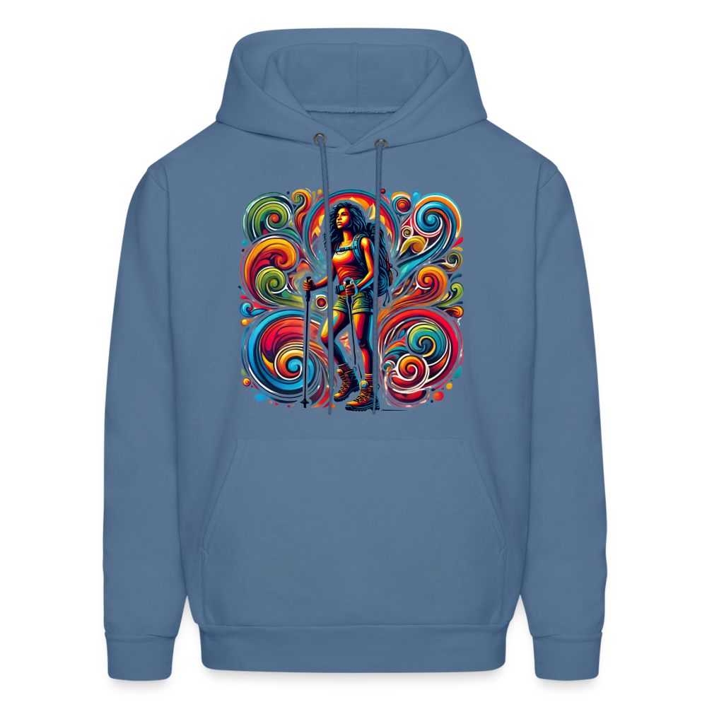 Psychedelic Female Hiker 2 - Unisex Hoodie - denim blue