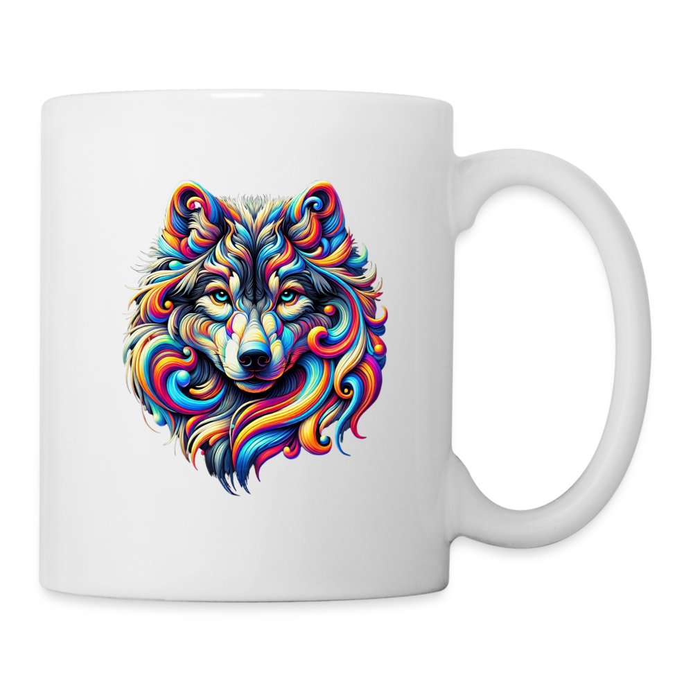 Psychedelic Wolf - Ceramic Mug - white