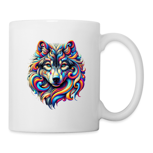 Psychedelic Wolf - Ceramic Mug - white