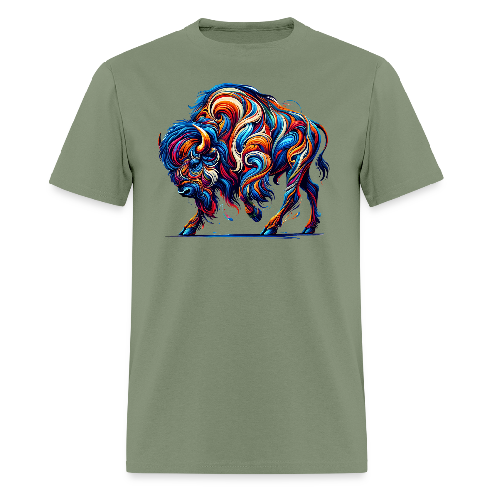 Psychedelic Bison - Unisex T-Shirt - military green