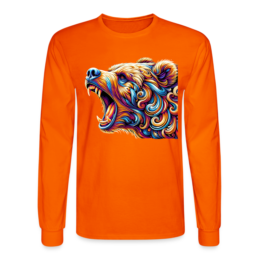 Psychedelic Bear - Unisex Long Sleeve T-Shirt - orange