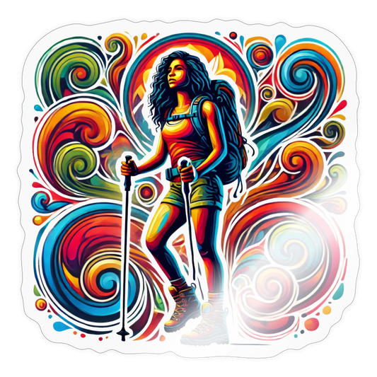 Psychedelic Female 2 Hiker - 4" Decal (FREE SHIPPING) - transparent glossy