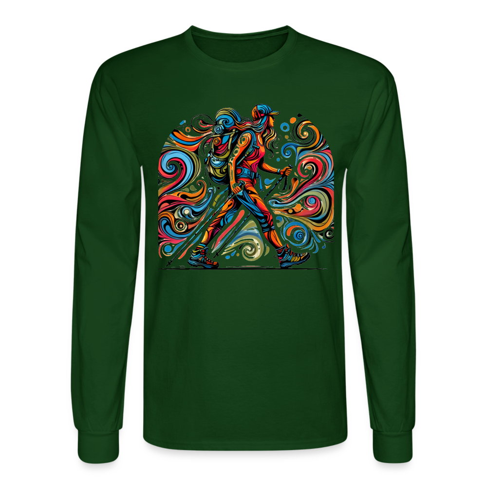 Psychedelic Hiker - Unisex Longsleeve T-shirt - forest green