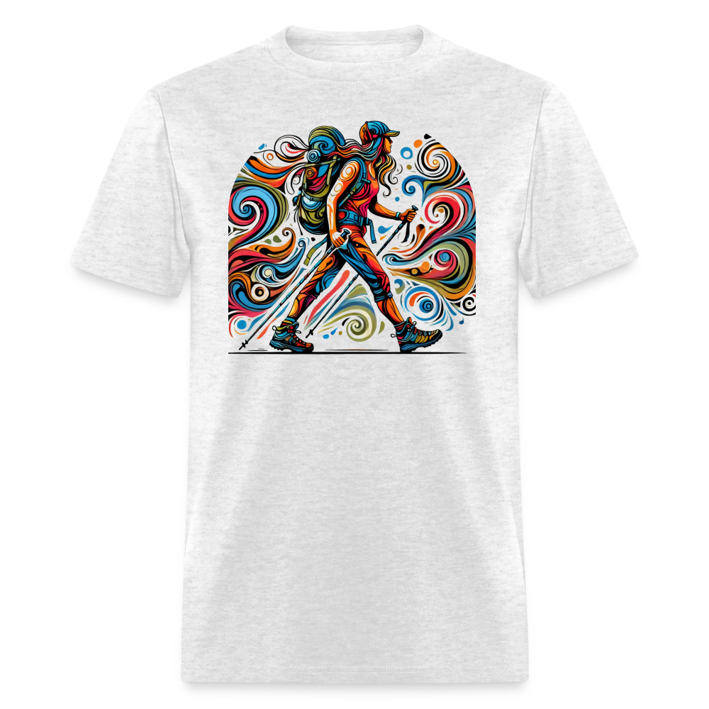 Psychedelic Female Hiker - Unisex T-shirt - light heather gray