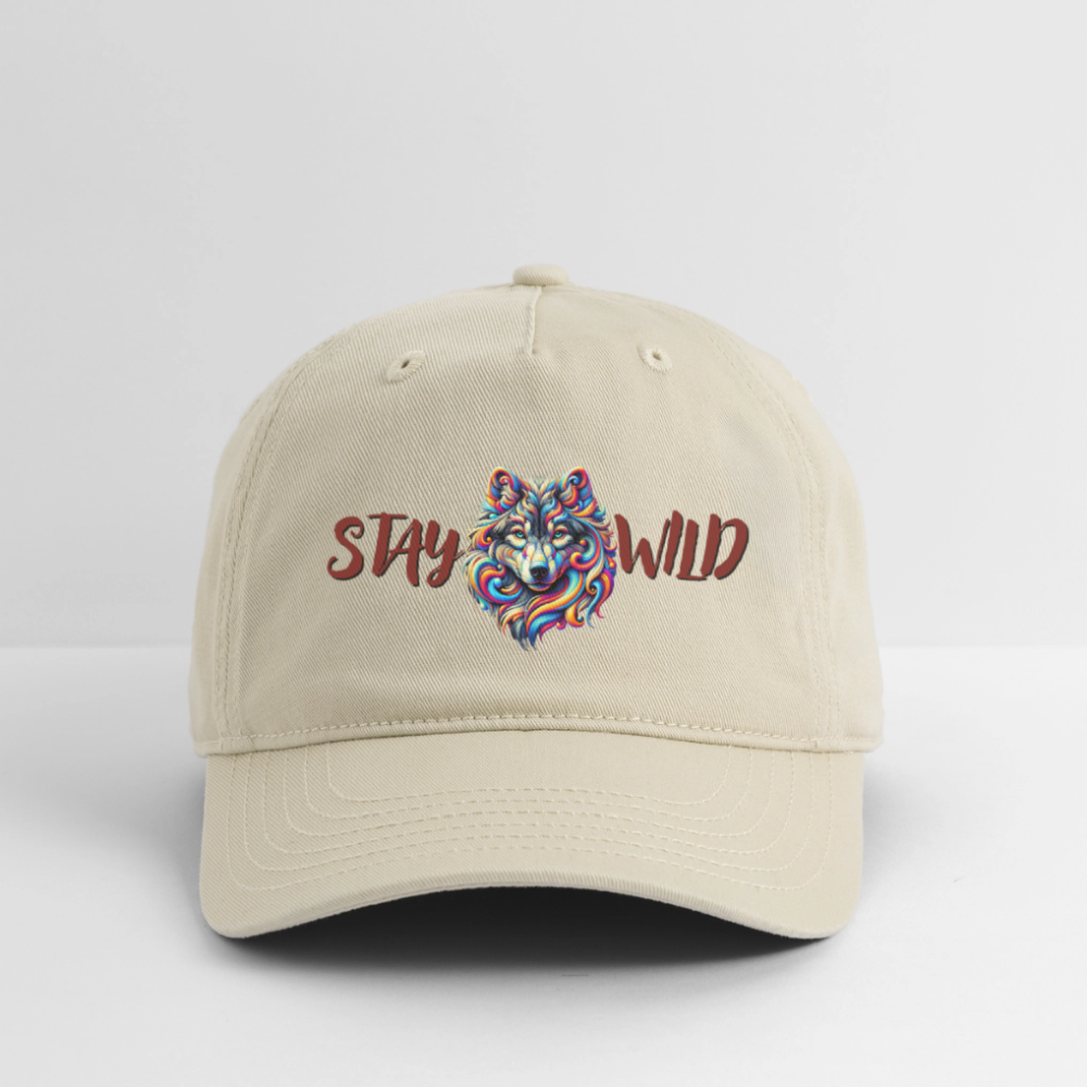 Stay Wild Wolf - Organic Baseball Cap - khaki