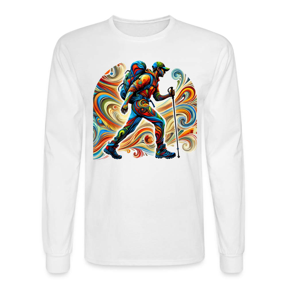 Psychedelic Male Hiker - Unisex Long Sleeve T-Shirt - white